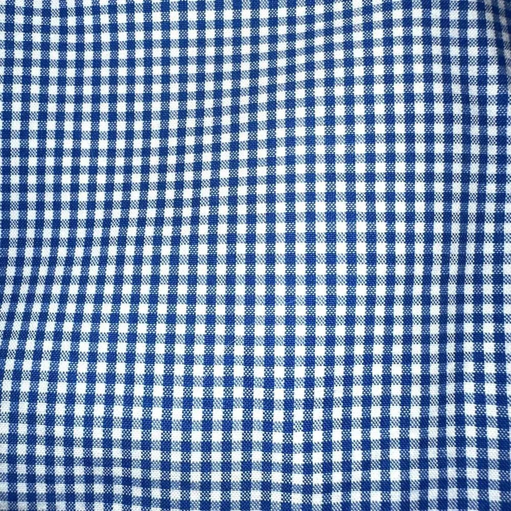 Peter Millar Chino Shorts Mens Size 36X9 Blue White Check Flat Front 100% Cotton